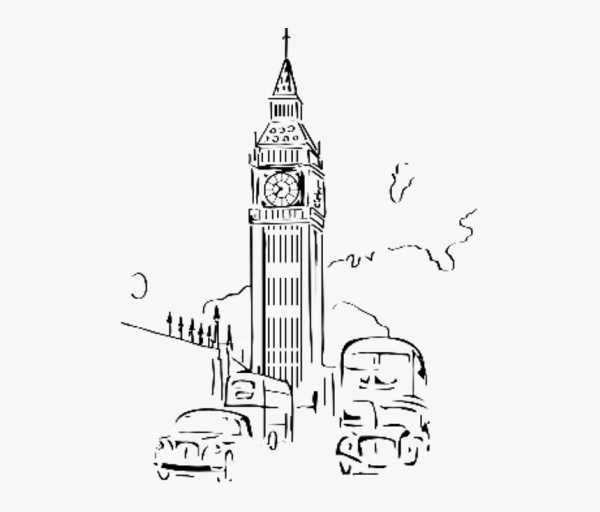 Башня Биг Бен нарисованная