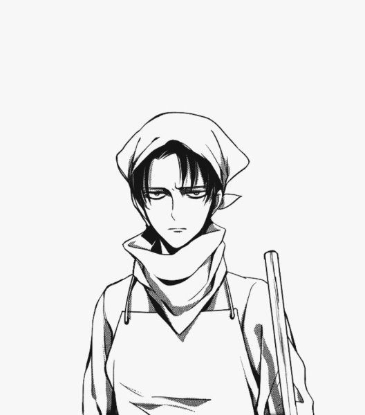 Леви Аккерман черно белый арт