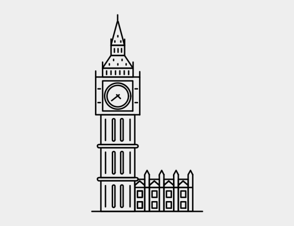 Раскраска Биг Бена в Лондоне