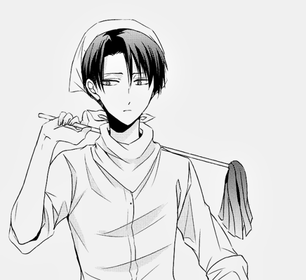 Капрал Леви черно белый