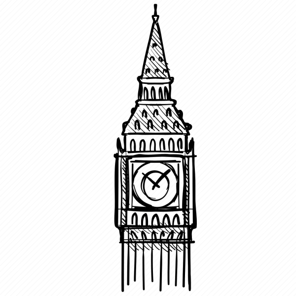 Башня Биг Бен в Англии вектор