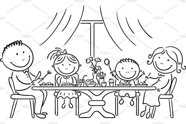 Семейный ужин раскраска для детей