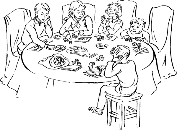 Семья за столом раскраска для детей