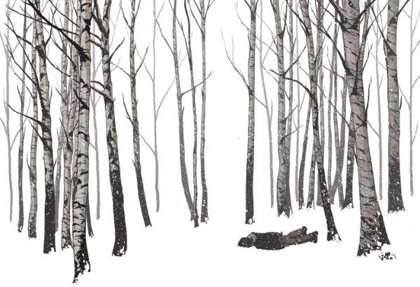 Силуэт березы