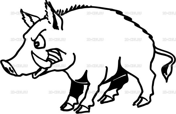 Дикие животные дикий кабан контурное изображение