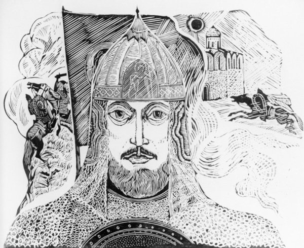 Александр Невский Графика портрет