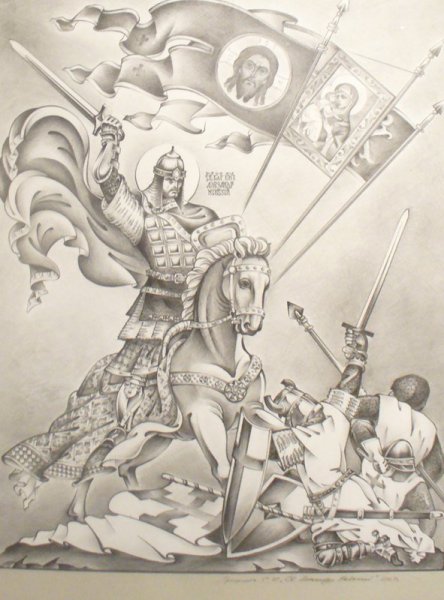 Александр Невский Ледовое побоище рисунок