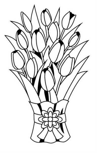 Раскраска букет цветов