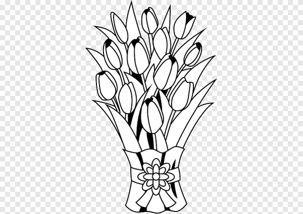 Букет тюльпанов раскраска для детей