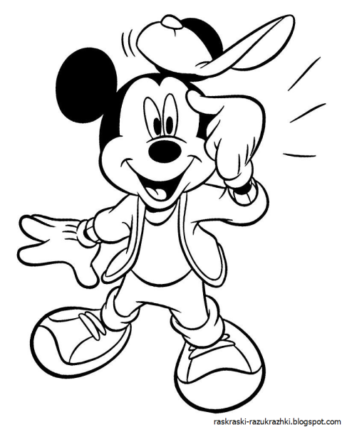 Микки Маус раскраска