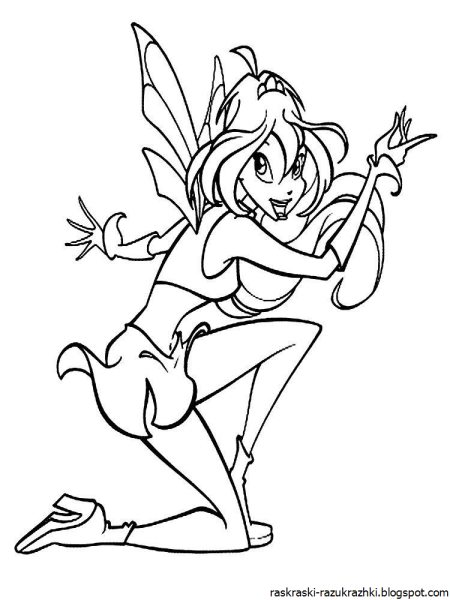 Винкс Блум черно белые