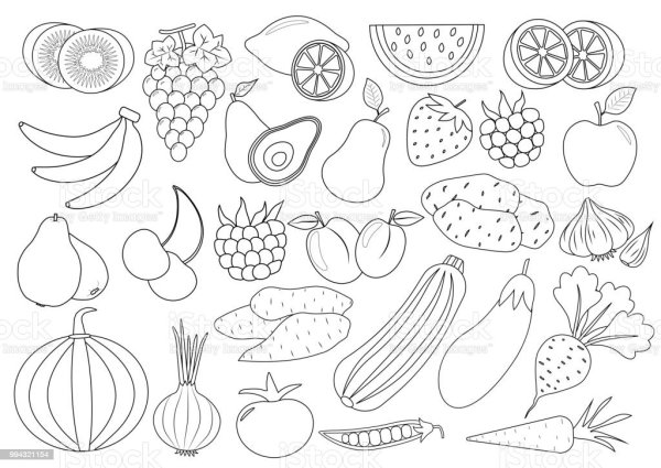 Овощи раскраска для детей