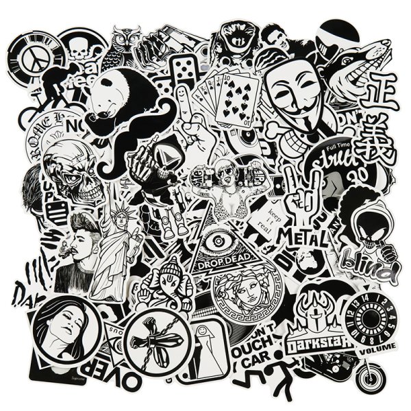 Стикеры черно белые