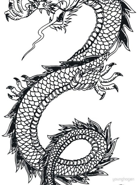 Дракон чешуйчатый эскиз