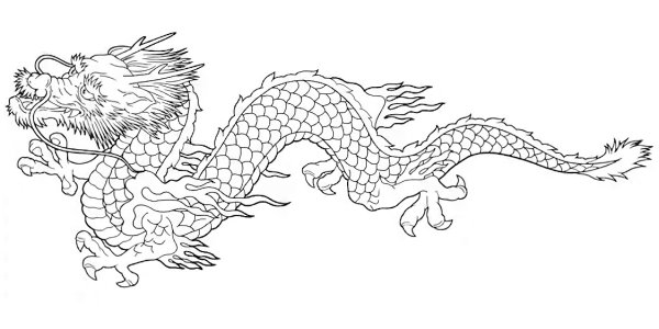 Китайский дракон по горизонтали