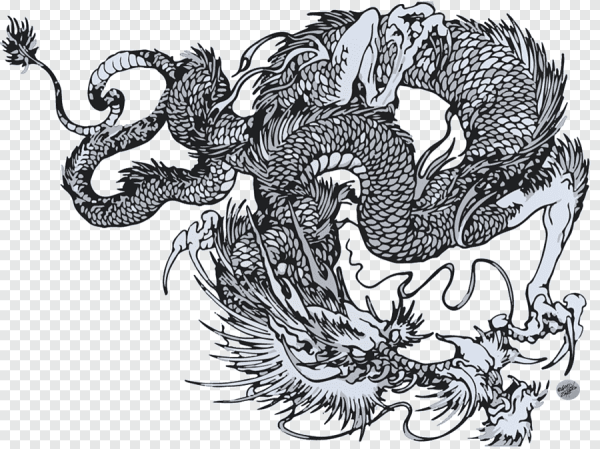 Японский дракон на прозрачном фоне