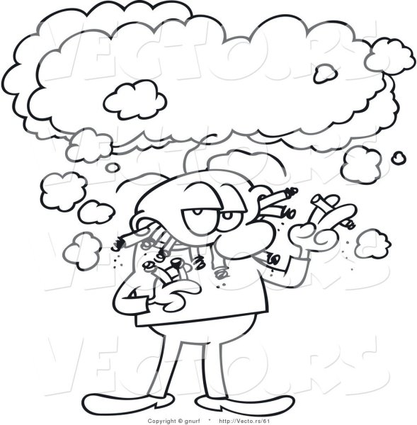 Курильщик раскраска