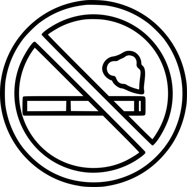 Знак не курить черно белый