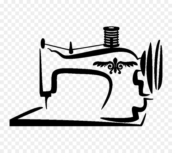 Швейная машинка вектор чб