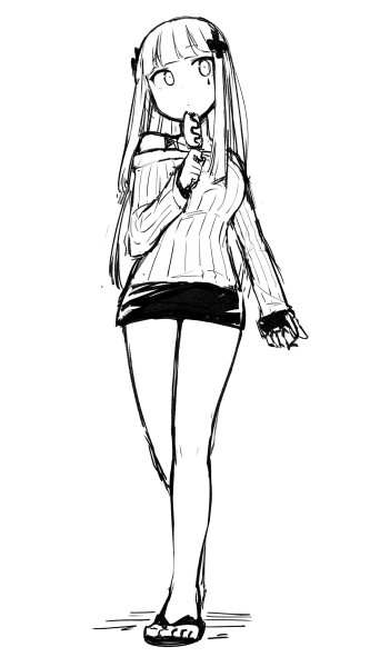 Аниме девушки в чёрном стиле