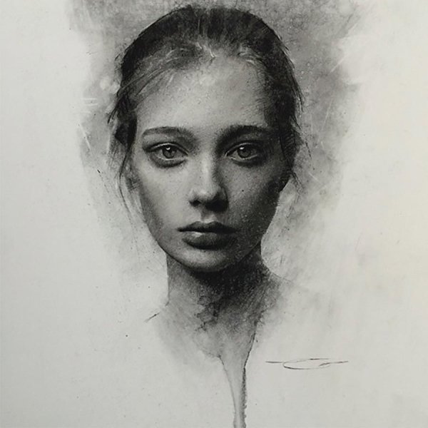 Casey Baugh портреты углем