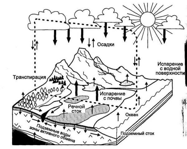Мировой круговорот воды в природе схема