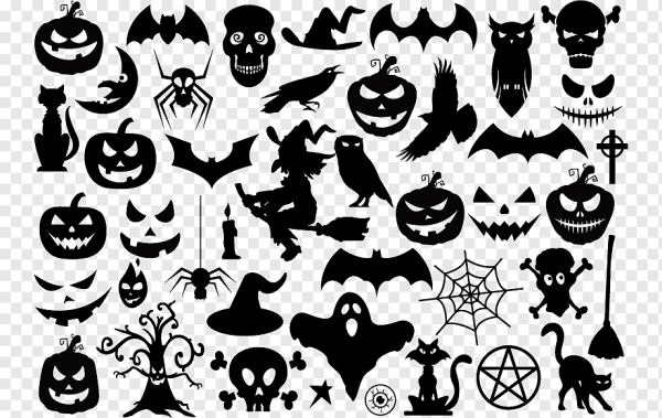 Черные силуэты на Хэллоуин