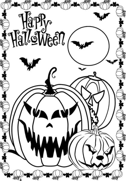 Раскраски на Хэллоуин страшные