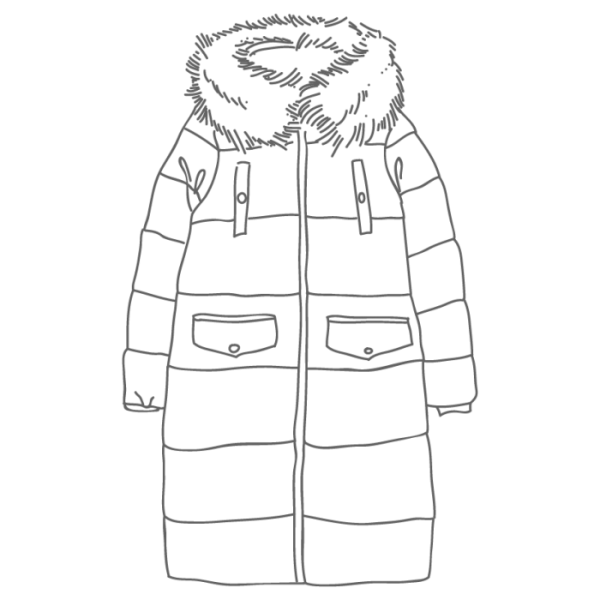 Пуховик женский эскиз