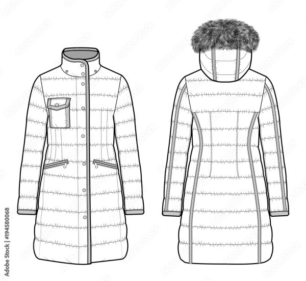 Пуховик эскиз