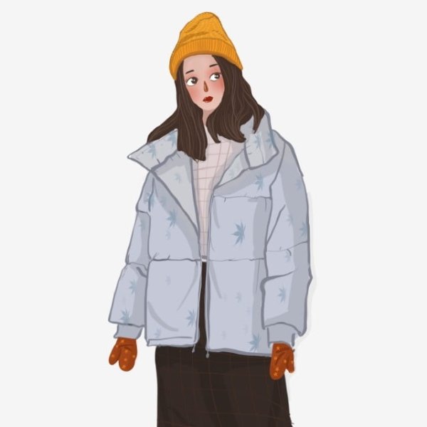 Нарисованная девушка в куртке