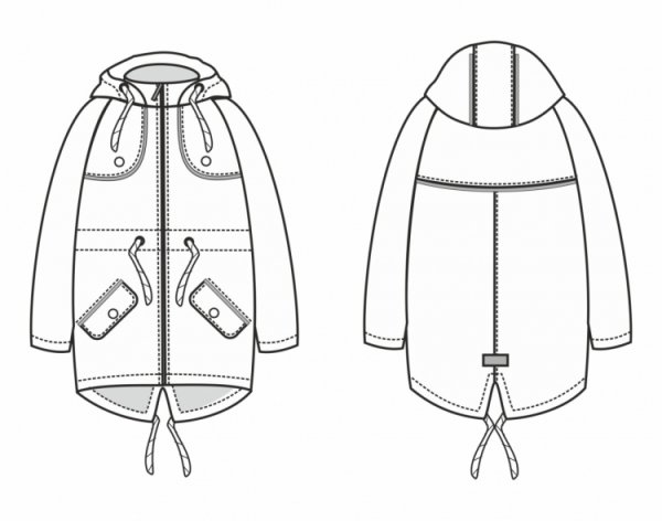 Лекала детской утепленной куртки