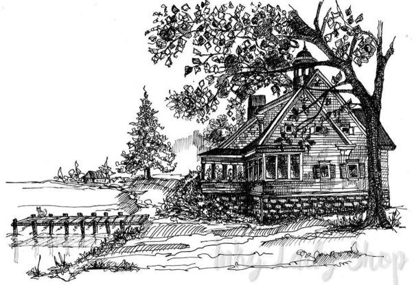 Старый дом силуэт