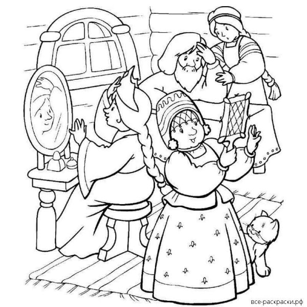 Аленький цветочек раскраска