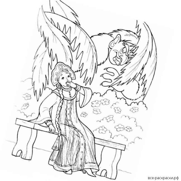 Раскраски по сказке Аленький цветочек Аксакова