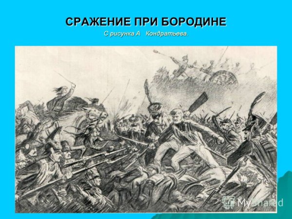 Бородинское сражение 1812 нарисовать