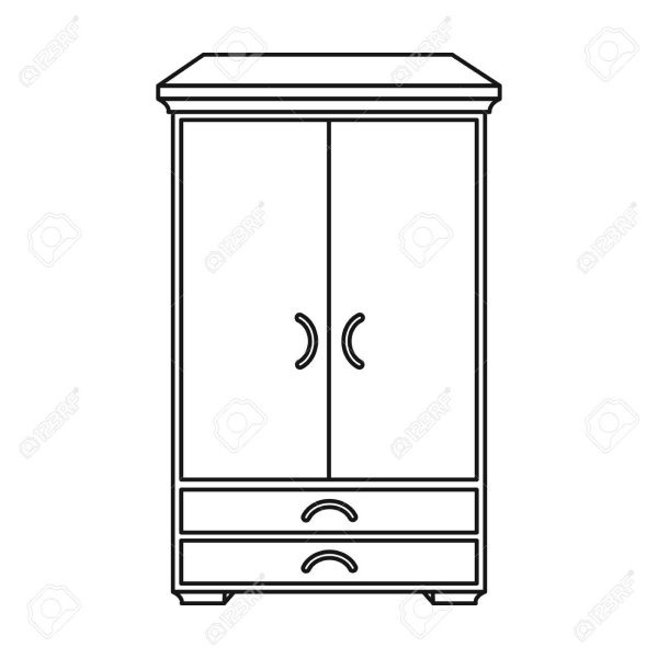 Шкаф рисунок черно белый