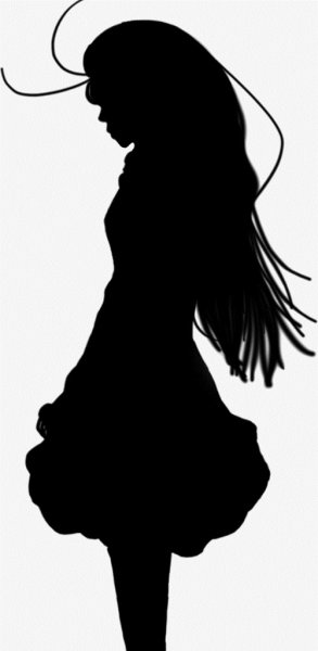 Силуэт девушки с волосами