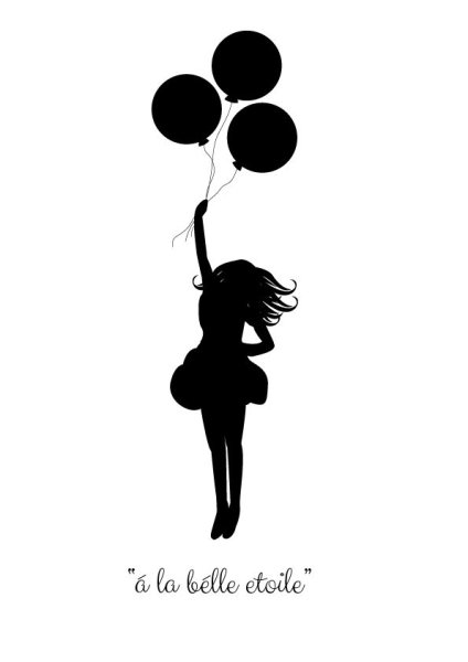 Силуэт девочки с шарами