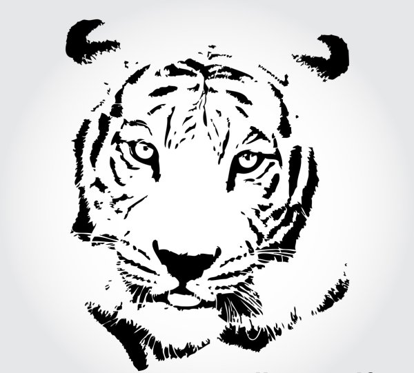 Голова тигра трафарет для плоттера