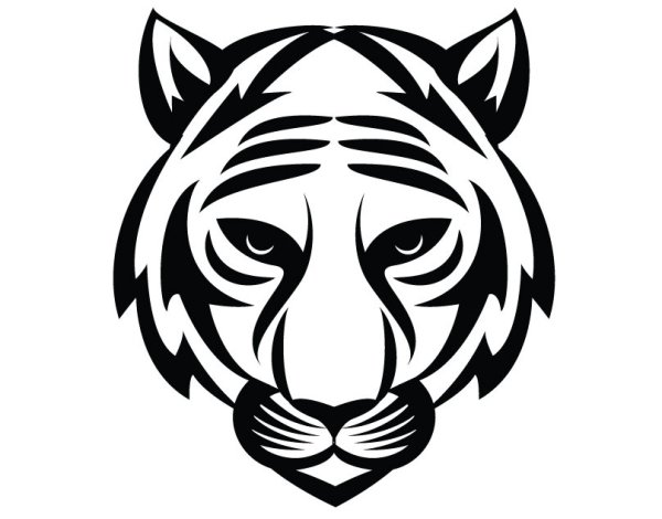 Голова тигр силуэт