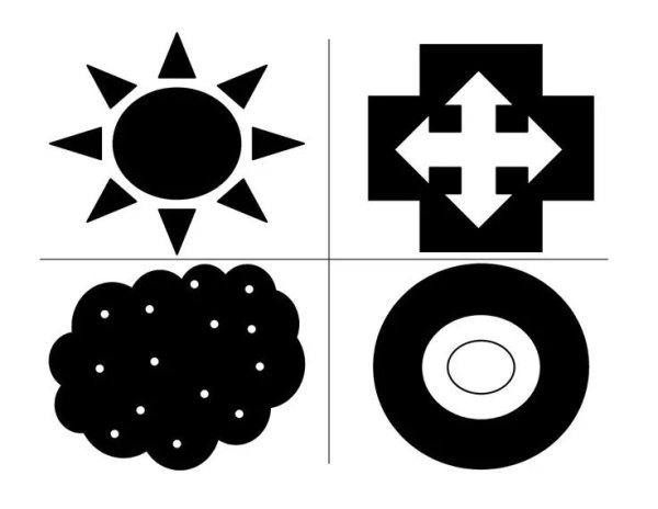 Рисунки для младенцев черно белые