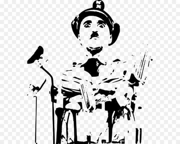 Чарли Чаплин чб рисунок