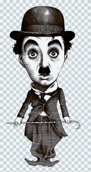 Шарж Чарли Чаплин на стуле