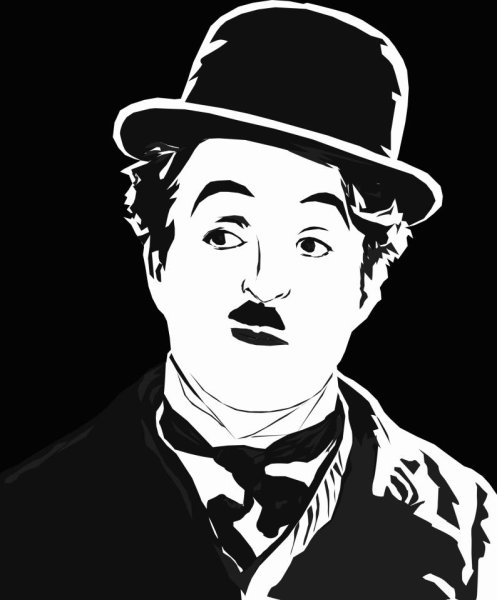 Чарли Чаплин чб портрет