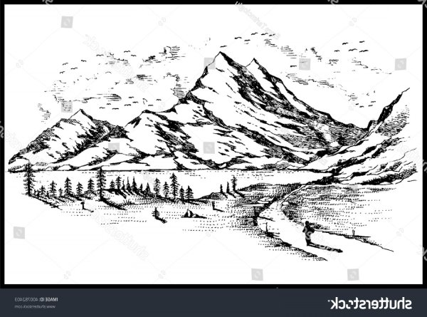 Эскиз гор Кавказа