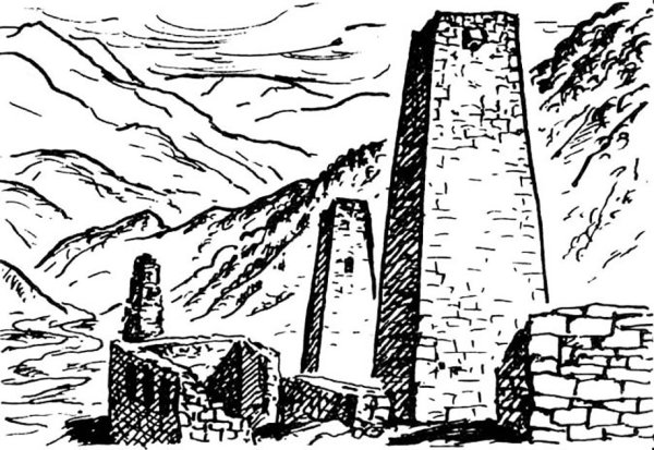 Горы Кавказа карандашом