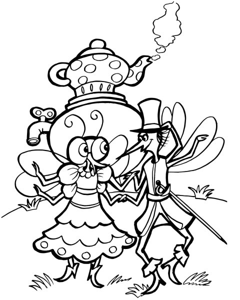 Корней Чуковский Муха Цокотуха раскраска