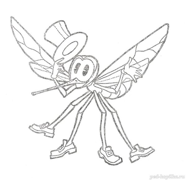 Комар из мухи Цокотухи раскраска