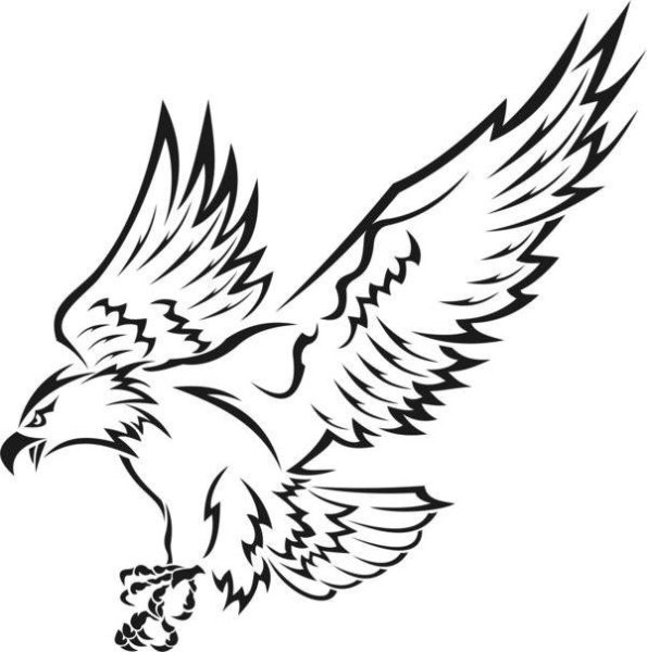 Белый Орел на черном фоне